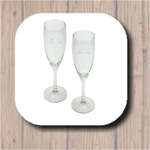Set van 2 champagneglazen eigen ontwerp