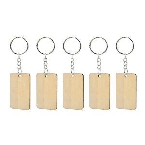 Sleutelhangers 5, vierkant (blanco hout)