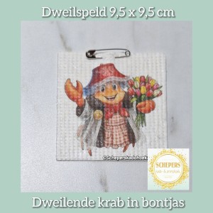 Dweilspeld_vierkant_krab_in_bontjas